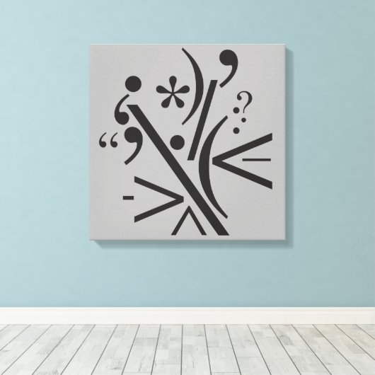 Typografie (Abstracte samenstelling) Canvas Afdruk (Insitu (Houten vloer))