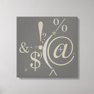 Typografie (Abstracte samenstelling) Canvas Afdruk
