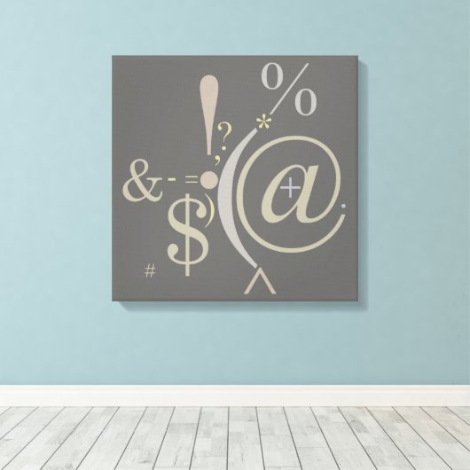 Typografie (Abstracte samenstelling) Canvas Afdruk (Insitu (Houten vloer))