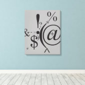 Typografie (Abstracte samenstelling) Canvas Afdruk (Insitu (Houten vloer))