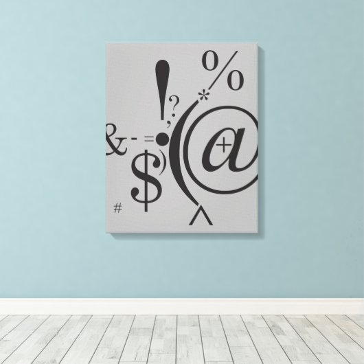 Typografie (Abstracte samenstelling) Canvas Afdruk (Insitu (Houten vloer))