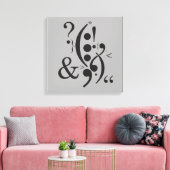 Typografie (Abstracte samenstelling) Canvas Afdruk (Insitu (Woonkamer))