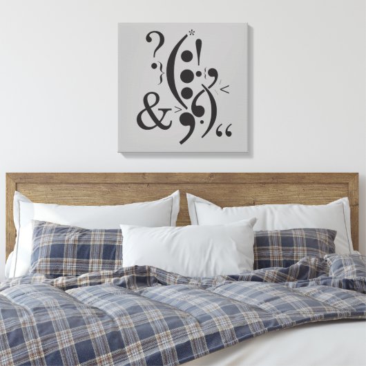 Typografie (Abstracte samenstelling) Canvas Afdruk (Insitu (Slaapkamer))