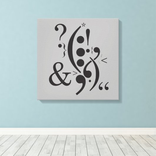 Typografie (Abstracte samenstelling) Canvas Afdruk (Insitu (Houten vloer))
