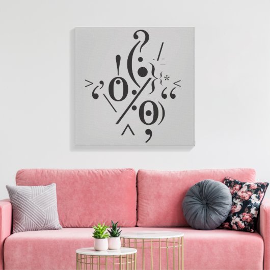 Typografie (Abstracte samenstelling) Canvas Afdruk (Insitu (Woonkamer))