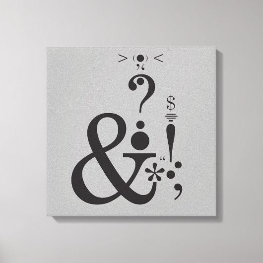 Typografie (Abstracte samenstelling) Canvas Afdruk (Voorkant)