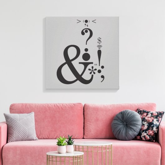 Typografie (Abstracte samenstelling) Canvas Afdruk (Insitu (Woonkamer))