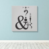 Typografie (Abstracte samenstelling) Canvas Afdruk (Insitu (Houten vloer))