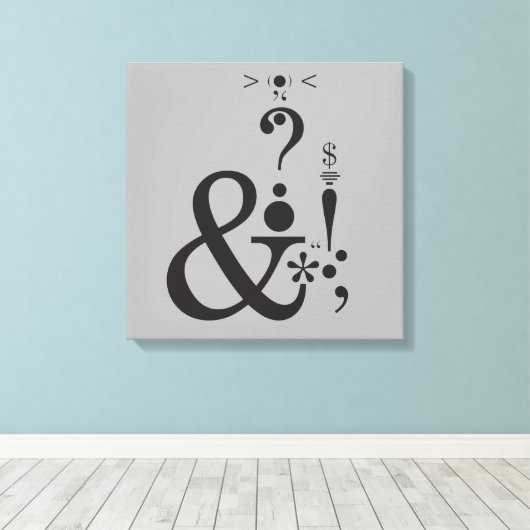 Typografie (Abstracte samenstelling) Canvas Afdruk (Insitu (Houten vloer))