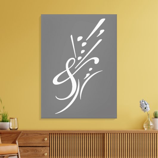 Typografie (Abstracte samenstelling) Canvas Afdruk (Insitu (Woonkamer))