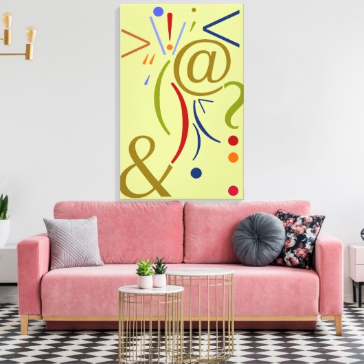 Typografie (Abstracte samenstelling) Canvas Afdruk (Insitu (Woonkamer))