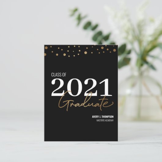 Typografie Afstudeerklas 2021 Persoonlijk Aankondigingskaart (Staand voorkant)