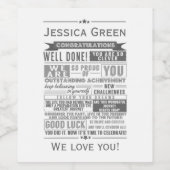 typografie afstuderen card university college afst wijn etiket (Enkel label)