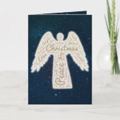 Typografie angel Christelijk kerstmis Feestdagen Kaart (Voorkant)