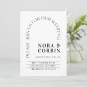 Typografie Arch Wedding Invitation Kaart N100 (Staand voorkant)