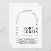 Typografie Arch Wedding Invitation Kaart N100 (Voorkant / Achterkant)