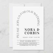 Typografie Arch Wedding Invitation Kaart N100