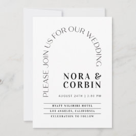 Typografie Arch Wedding Invitation Kaart N100