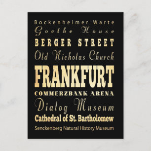 Typografie Art Frankfurt-Stad Duitsland Briefkaart