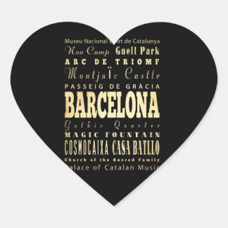 Typografie Art uit Barcelona City Hart Sticker