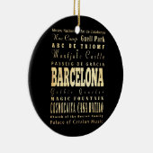 Typografie Art uit Barcelona City Keramisch Ornament (Rechts)