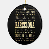 Typografie Art uit Barcelona City Keramisch Ornament (Links)