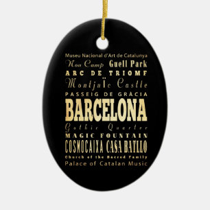 Typografie Art uit Barcelona City Keramisch Ornament