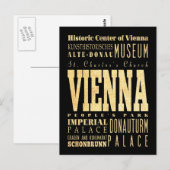 Typografie Art uit de stad Wenen Briefkaart (Voorkant / Achterkant)