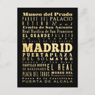 Typografie Art uit Madrid Briefkaart