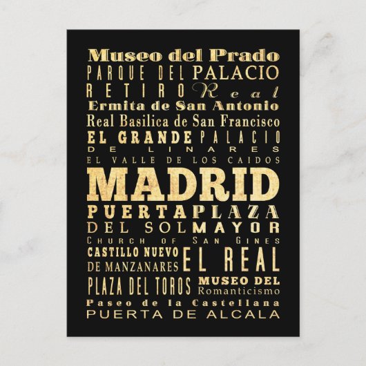 Typografie Art uit Madrid Briefkaart (Voorkant)