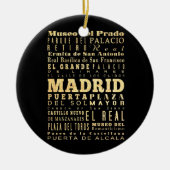 Typografie Art uit Madrid Keramisch Ornament (Voorkant)