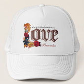 Typografie Aurelius Eternity Quote Floral Trucker Pet (Voorkant)
