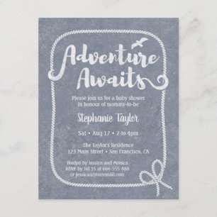 Typografie Avontuur Wacht op Nautilus Baby Borrel Kaart