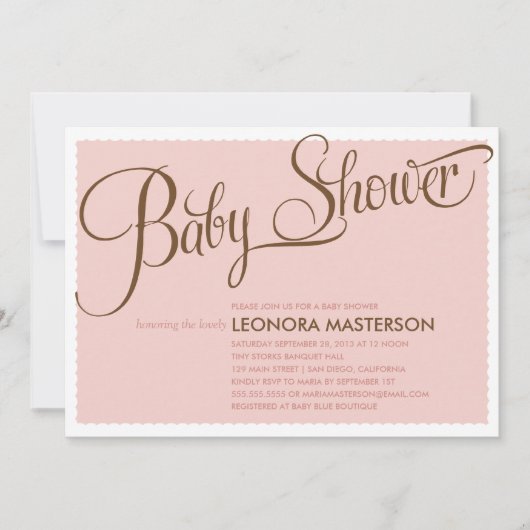 TYPOGRAFIE BABY  | BABY SHOWER INVITATIE KAART (Voorkant)