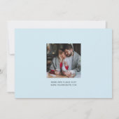 Typografie Baby Blue Flat Save The Date Kaart (Achterkant)