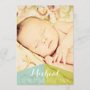 Typografie Baby Boy Birth Announounding Foto Card Aankondiging