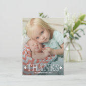 Typografie Baby Dank u foto platte Kaart (Staand voorkant)