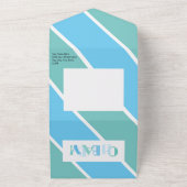 Typografie Baby shower dansende letters Oh Baby All In One Uitnodiging (Buitenkant)