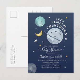 Typografie Baby Shower in de Buitenruimte Uitnodiging Briefkaart