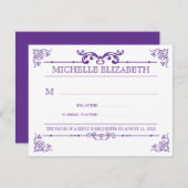  Typografie Bar-Bat Mitzvah Reply RSVP Kaartje (Voorkant / Achterkant)