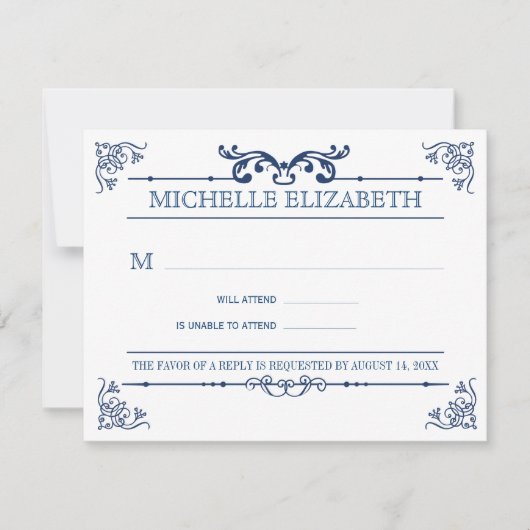  Typografie Bar-Bat Mitzvah Reply RSVP Kaartje (Voorkant)