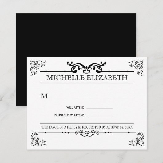 Typografie Bar-Bat Mitzvah Reply RSVP Kaartje (Voorkant / Achterkant)