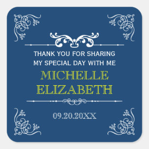Typografie Bar-Bat Mitzvah Vierkante Sticker
