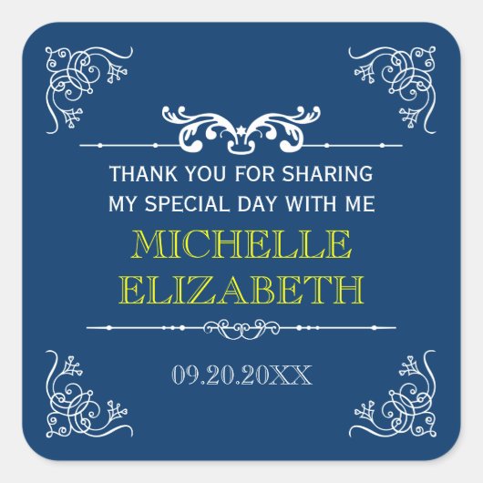  Typografie Bar-Bat Mitzvah Vierkante Sticker (Voorkant)