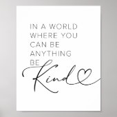 Typografie Be Kind Quote Muurkunst Poster (Voorkant)