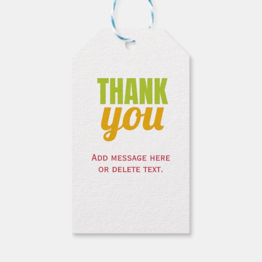 Typografie Bedankt Appreciation Message Cadeaulabel (Achterkant)