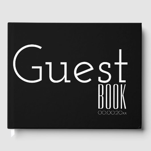 Typografie bedrijf lancering gastregister CUSTOM 2 Gastenboek (Voorkant)