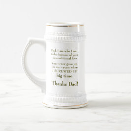 Typografie Beste vader in de wereld onvoorwaardeli Bierpul