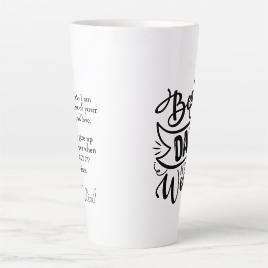 Typografie Beste vader in de wereld onvoorwaardeli Latte Mok (Voorkant)