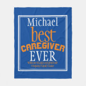 Typografie Beste zorgverlener ooit blauw Fleece Deken (Voorkant)